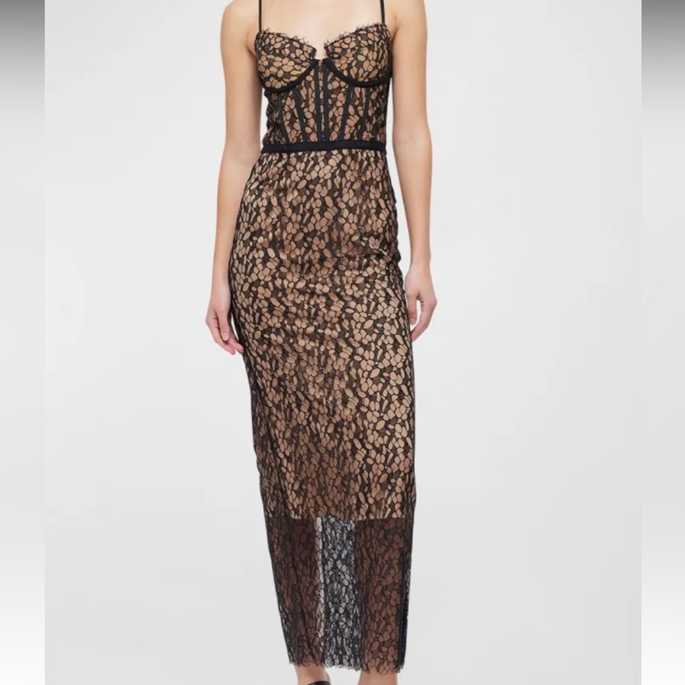 SIMKHAI Ruth Bustier Midi Dress in Black